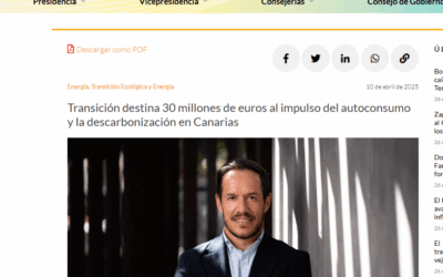 30 millones de euros destinados al impulso del autoconsumo y la descarbonización en Canarias